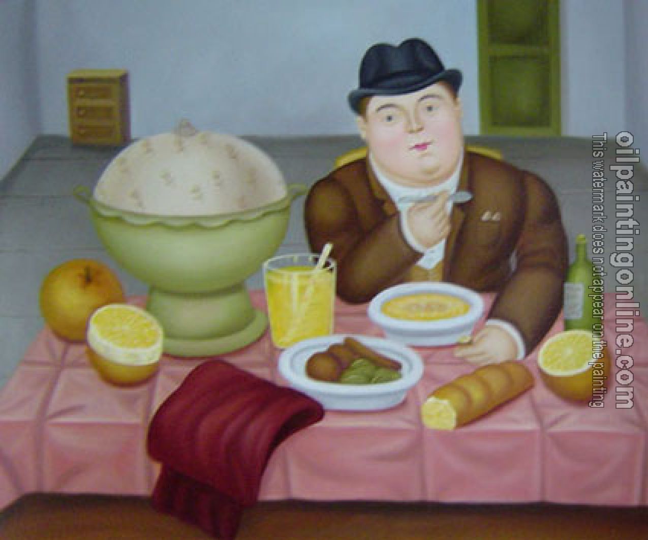 Botero, Fernando - Abstract oil painting.